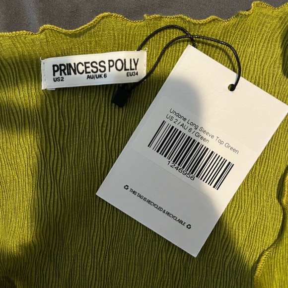 Princess Polly Undone Long Sleeve Top Green - Picture 7 of 8